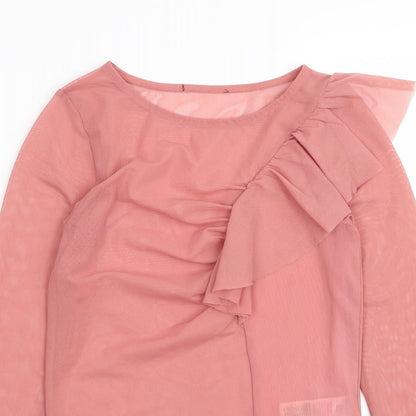Womens UK Size 8 New Look Pink Basic T-Shirt