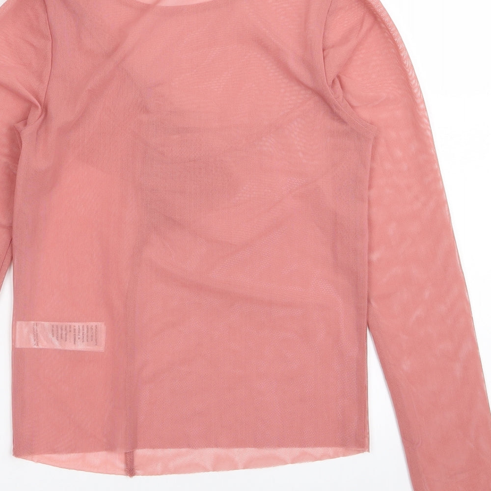 Womens UK Size 8 New Look Pink Basic T-Shirt