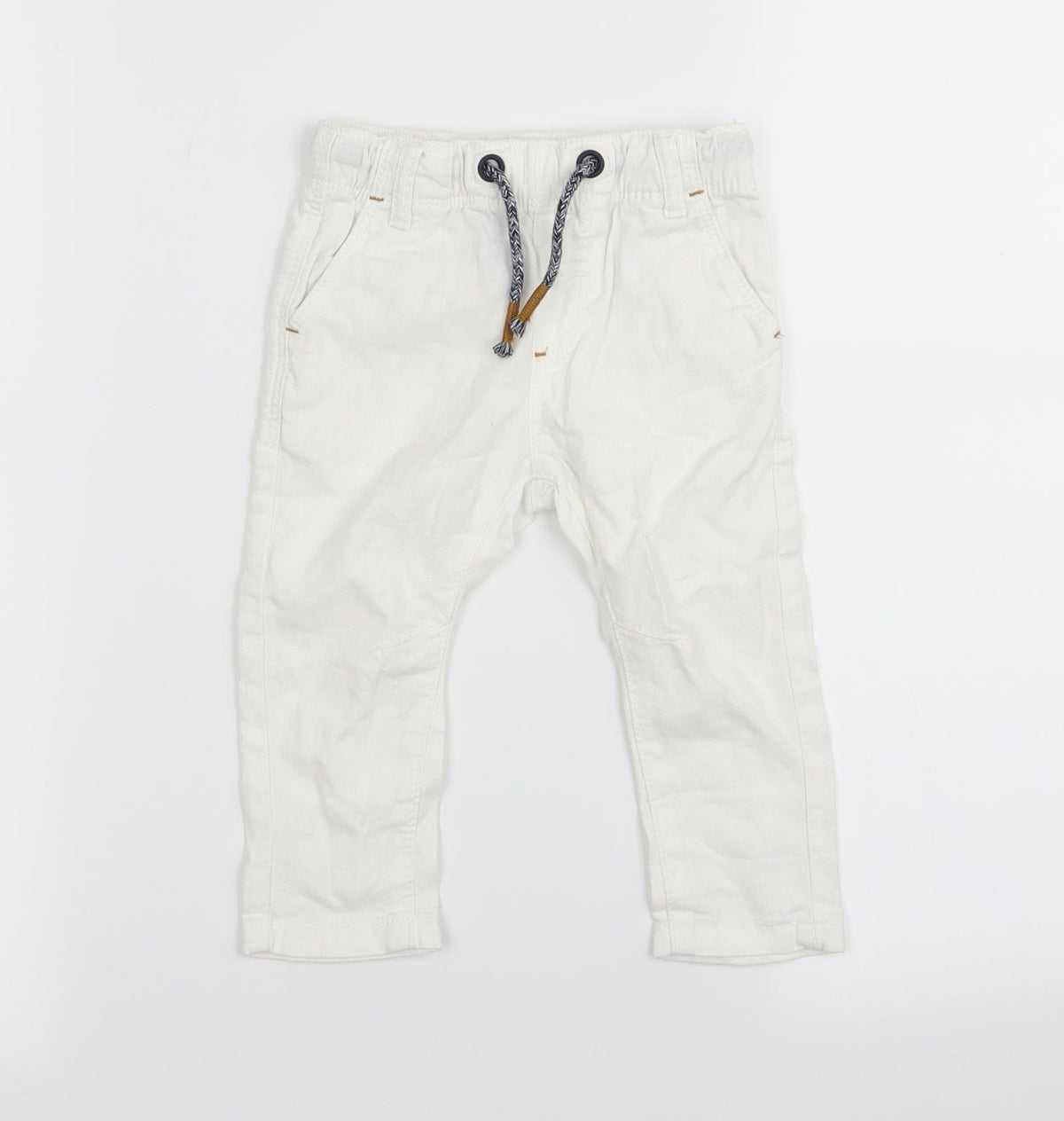 Next Boys White   Cargo Trousers Size 6-9 Months