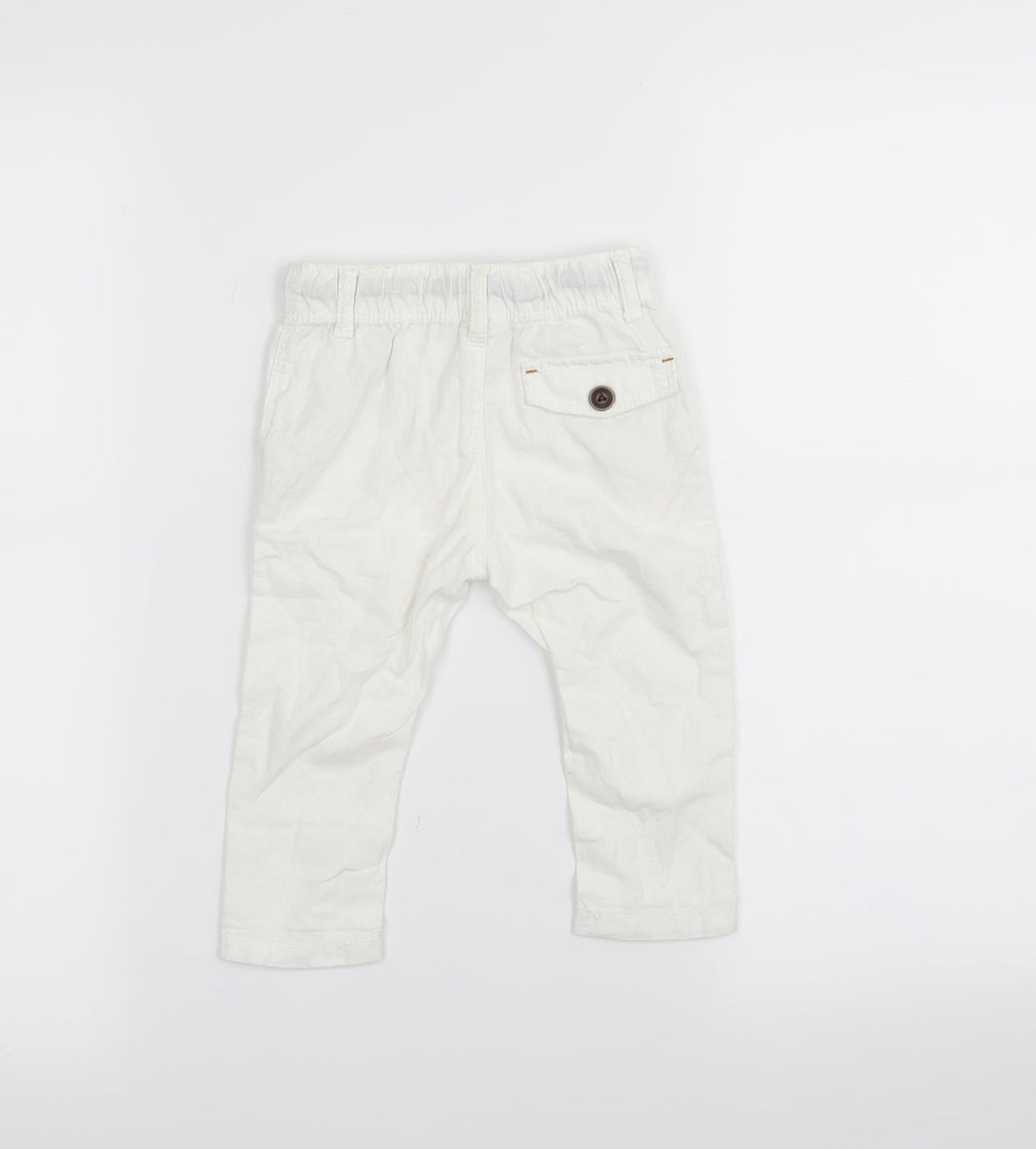 Next Boys White   Cargo Trousers Size 6-9 Months
