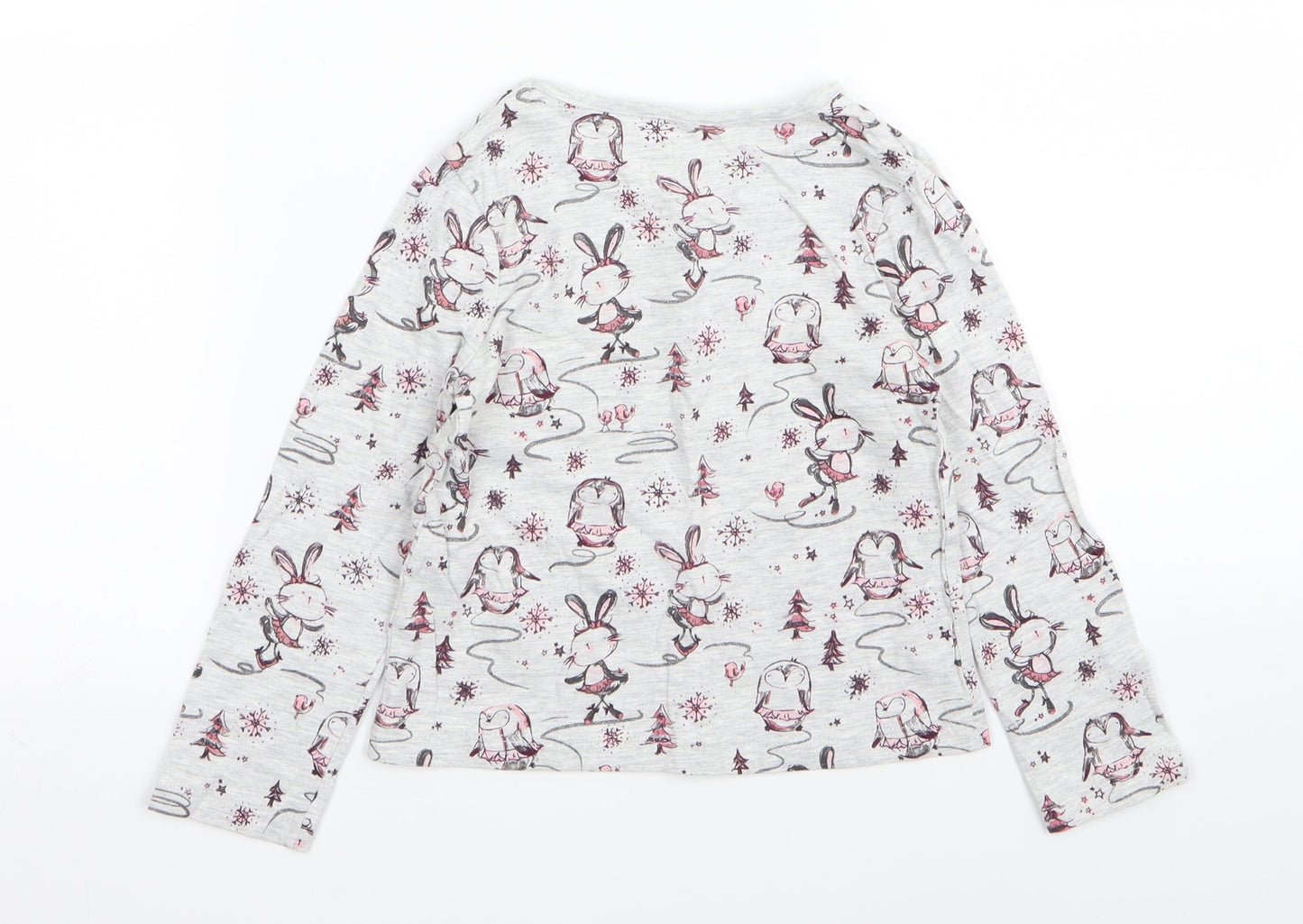 Asda George Girls Grey   Basic T-Shirt Size 4-5 Years