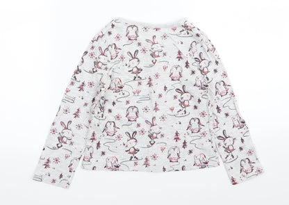 Asda George Girls Grey   Basic T-Shirt Size 4-5 Years