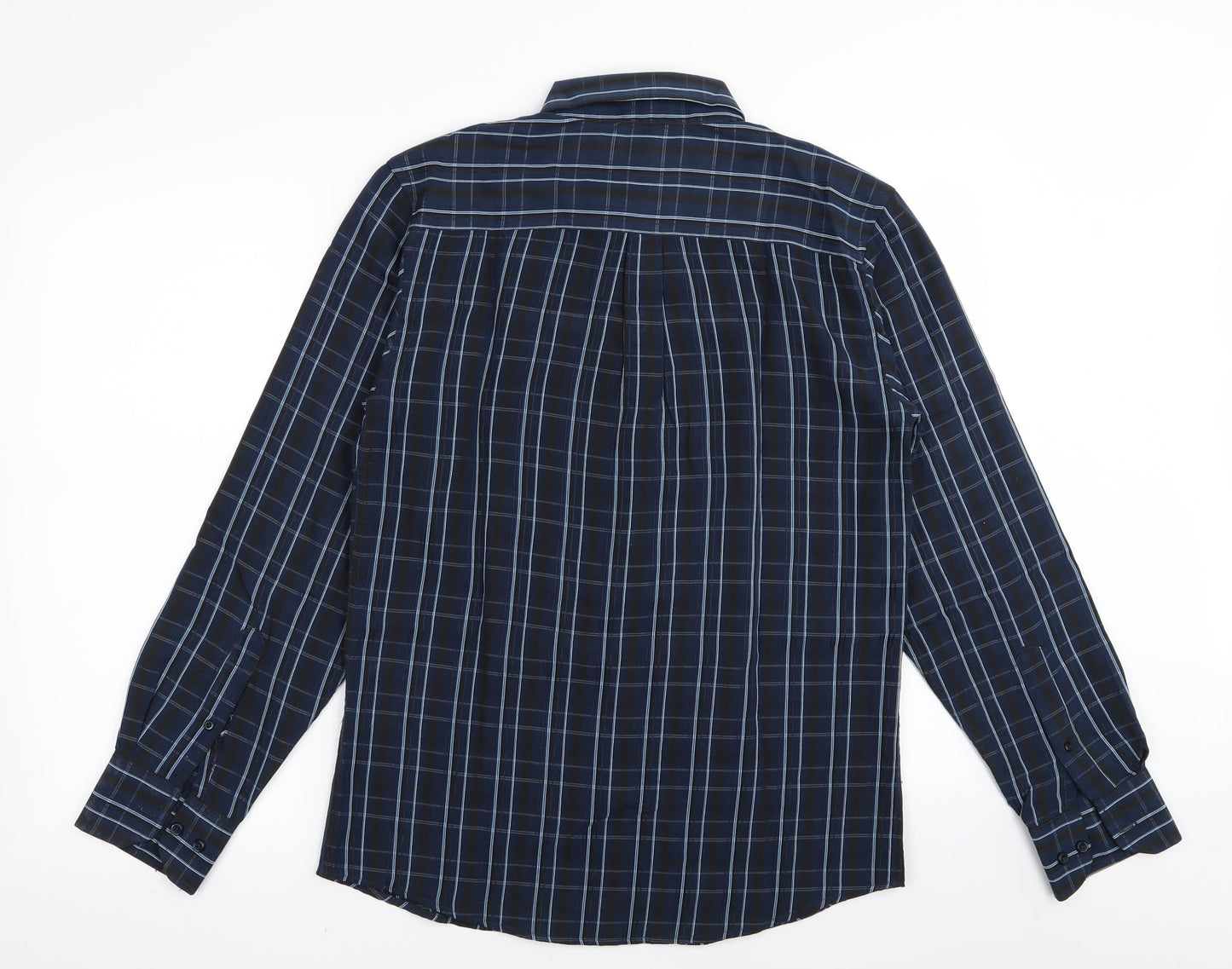 Asda George Mens Blue Check Rayon  Button-Up Size S