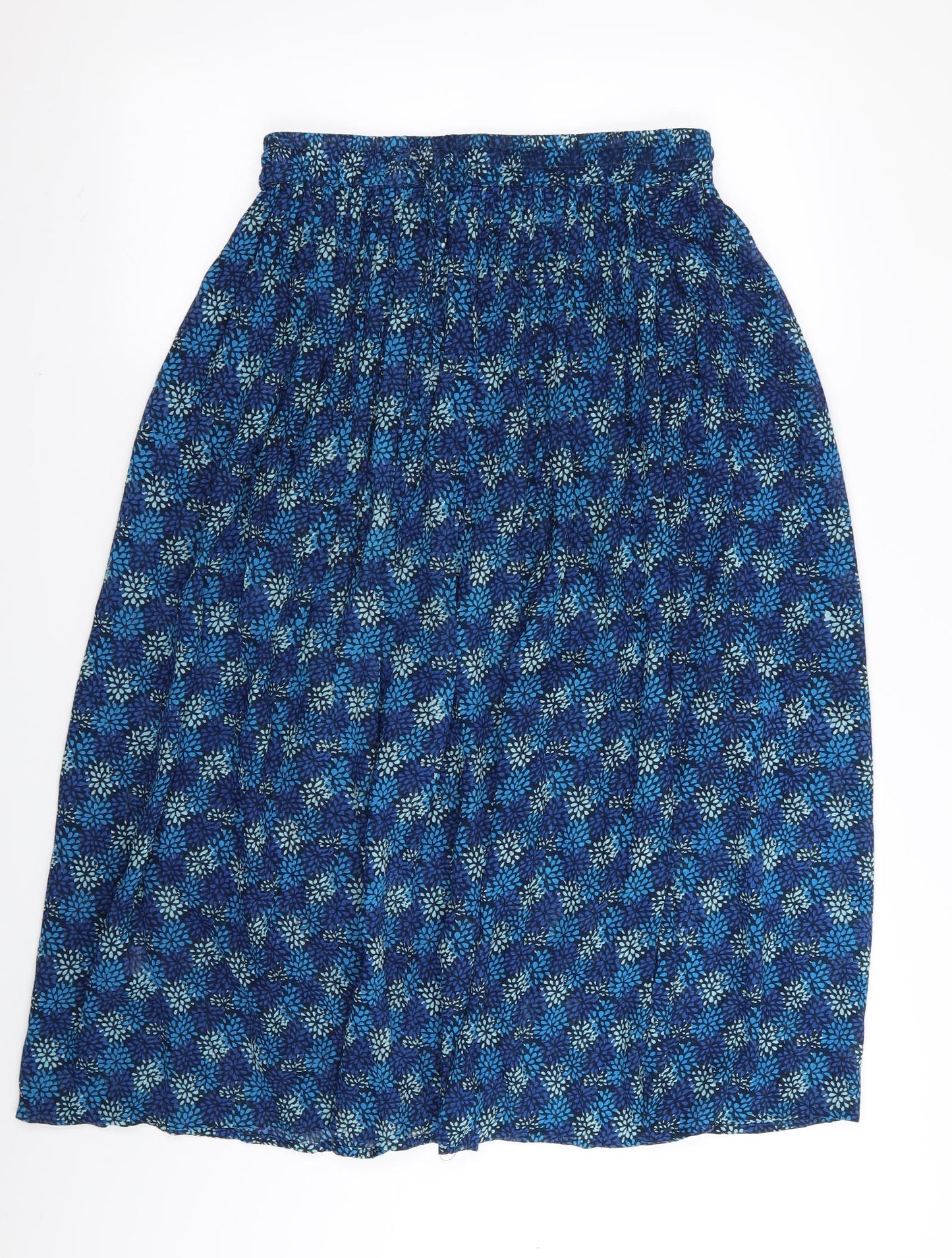 Akal Collection Womens Blue Floral  Flare Skirt Size M  - Stretch waistband