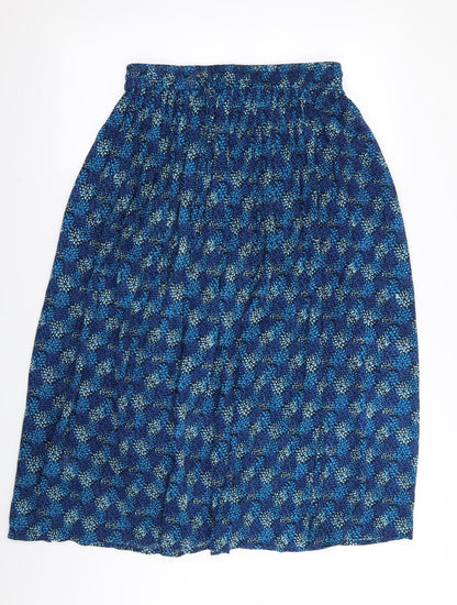 Akal Collection Womens Blue Floral  Flare Skirt Size M  - Stretch waistband