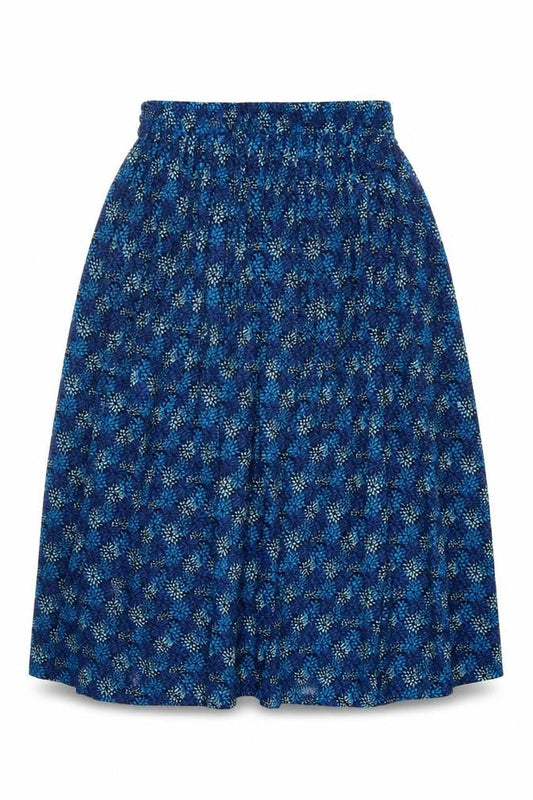 Akal Collection Womens Blue Floral  Flare Skirt Size M  - Stretch waistband