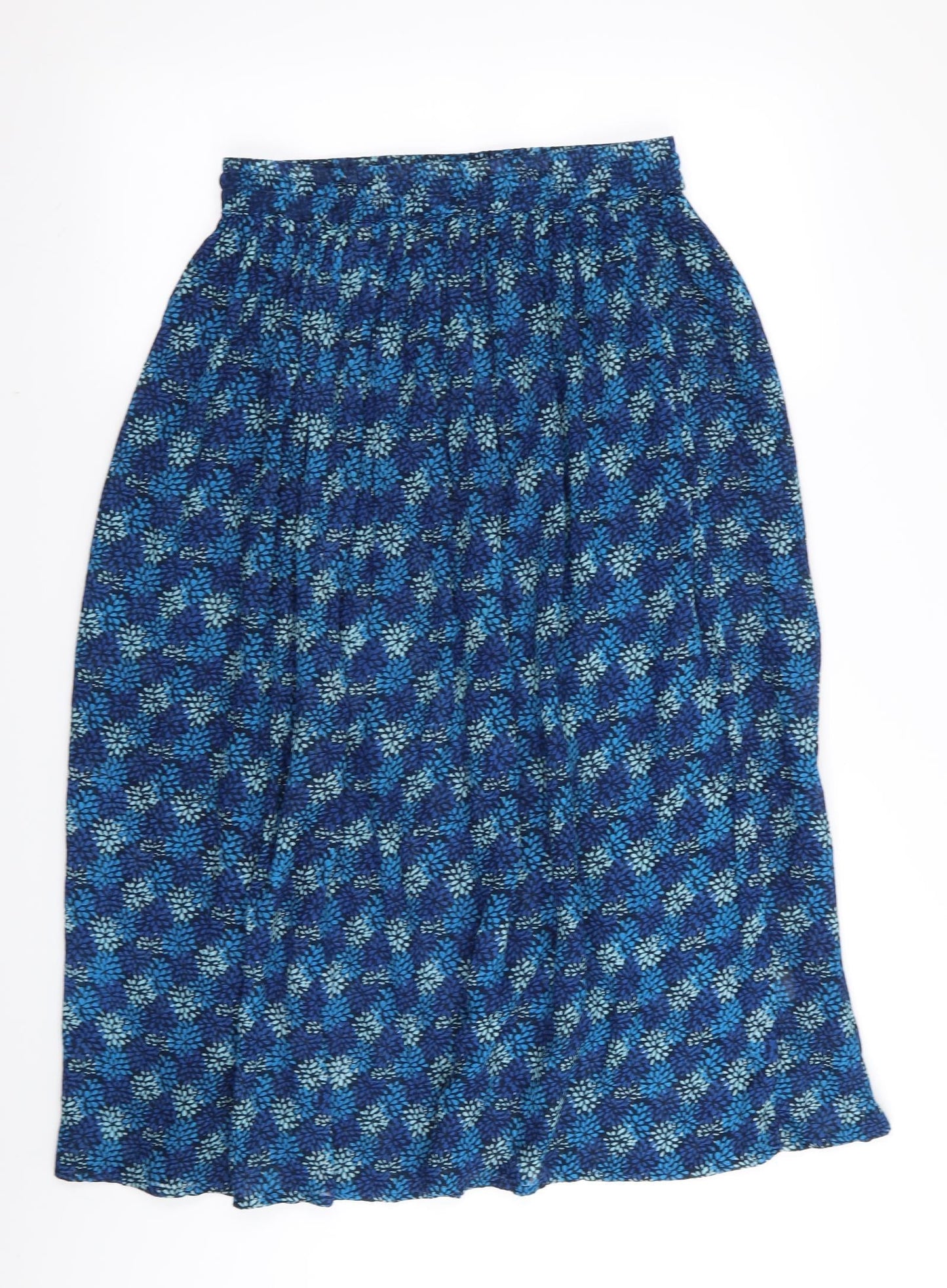 Akal Collection Womens Blue Floral  Flare Skirt Size M  - Stretch waistband