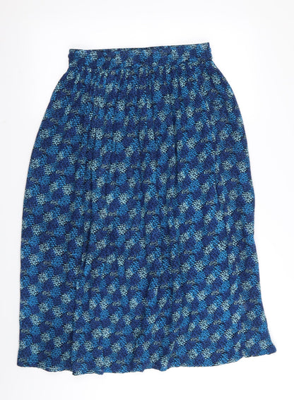 Akal Collection Womens Blue Floral  Flare Skirt Size M  - Stretch waistband