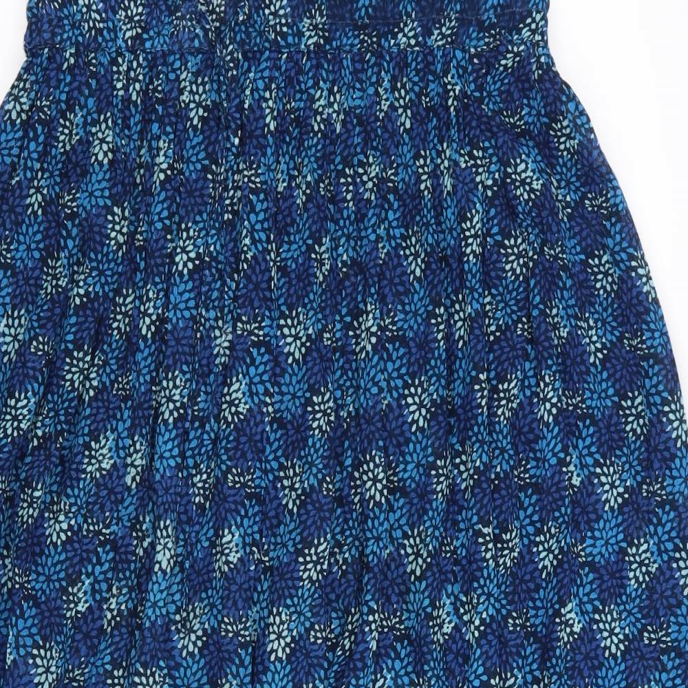 Akal Collection Womens Blue Floral  Flare Skirt Size M  - Stretch waistband