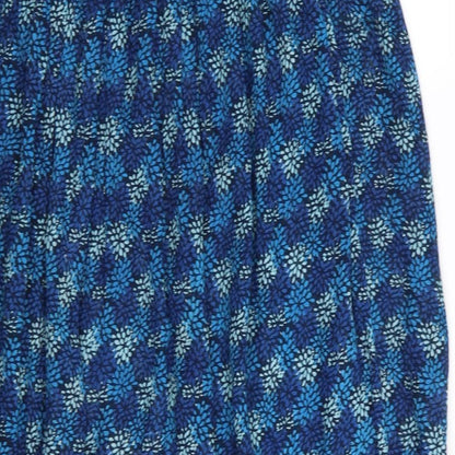 Akal Collection Womens Blue Floral  Flare Skirt Size M  - Stretch waistband