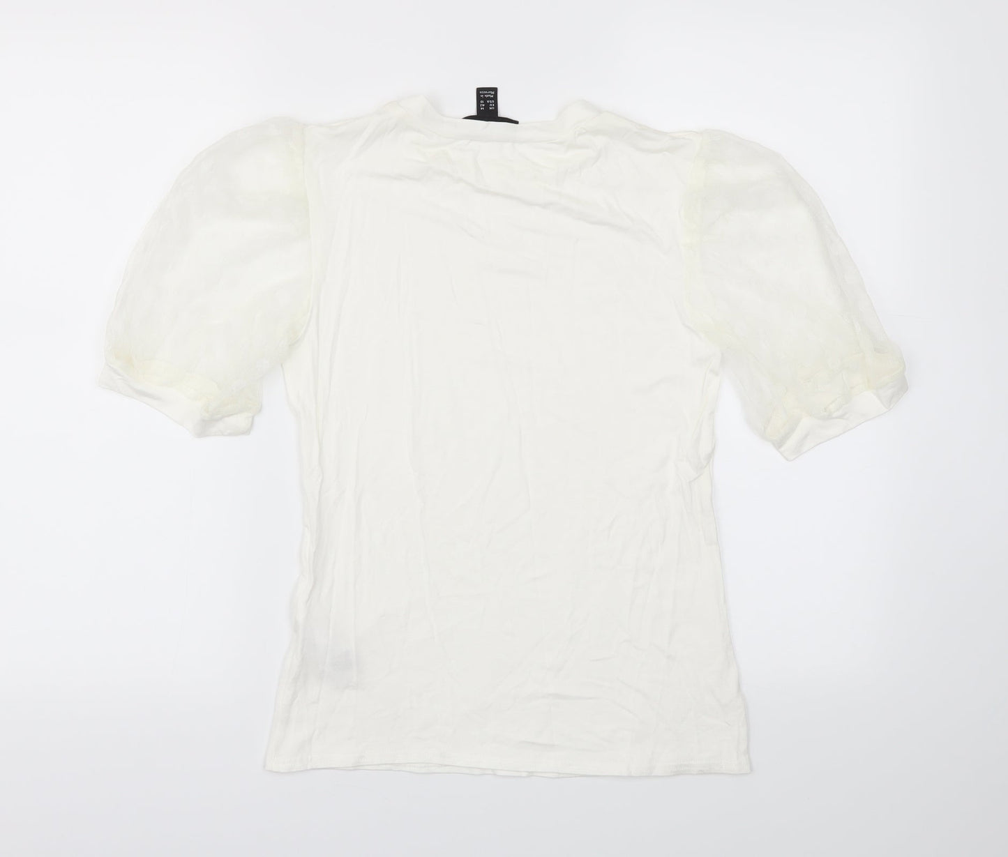 Womens UK Size 14 New Look White Basic T-Shirt