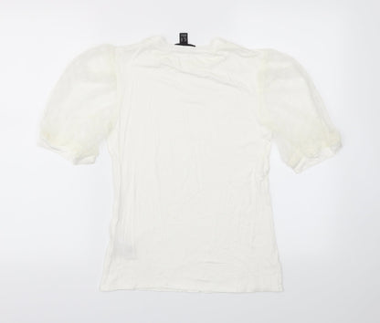 Womens UK Size 14 New Look White Basic T-Shirt