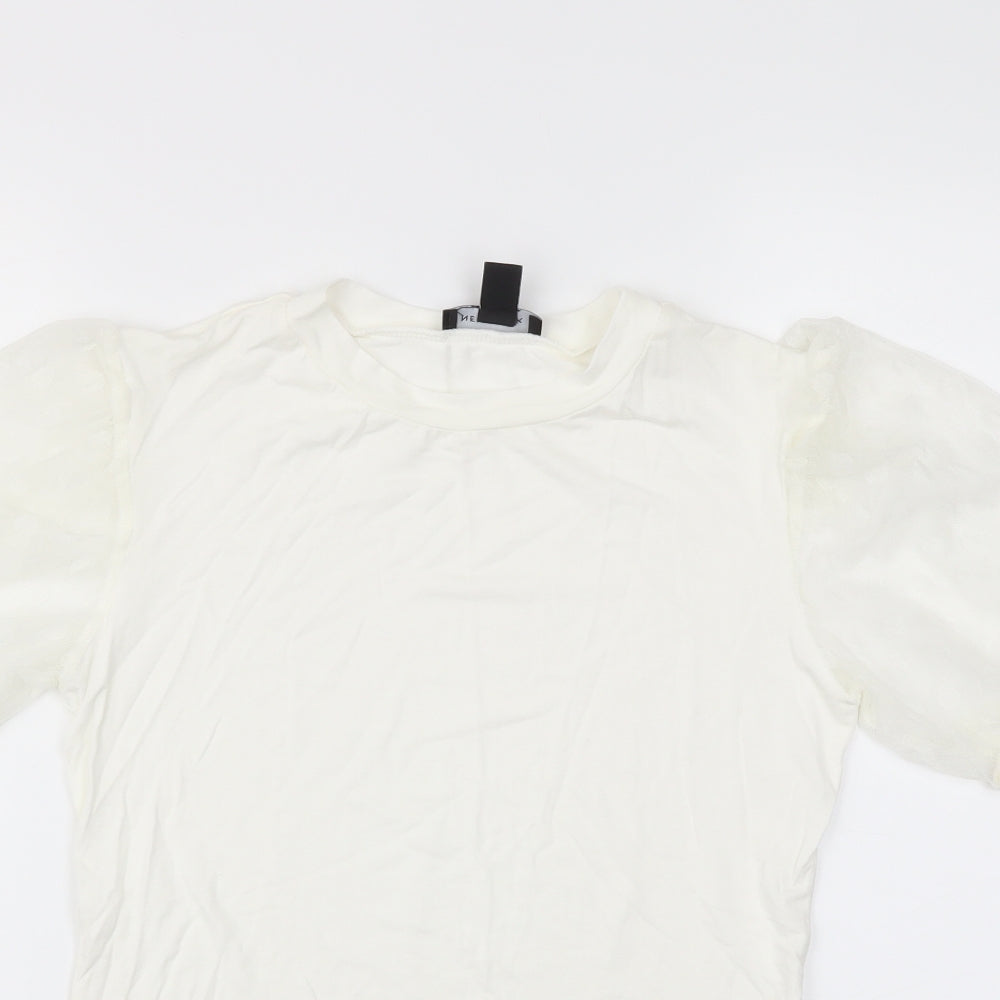 Womens UK Size 14 New Look White Basic T-Shirt