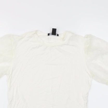 Womens UK Size 14 New Look White Basic T-Shirt