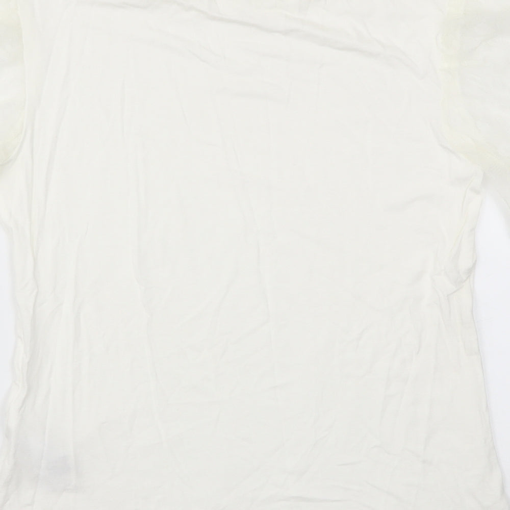 Womens UK Size 14 New Look White Basic T-Shirt