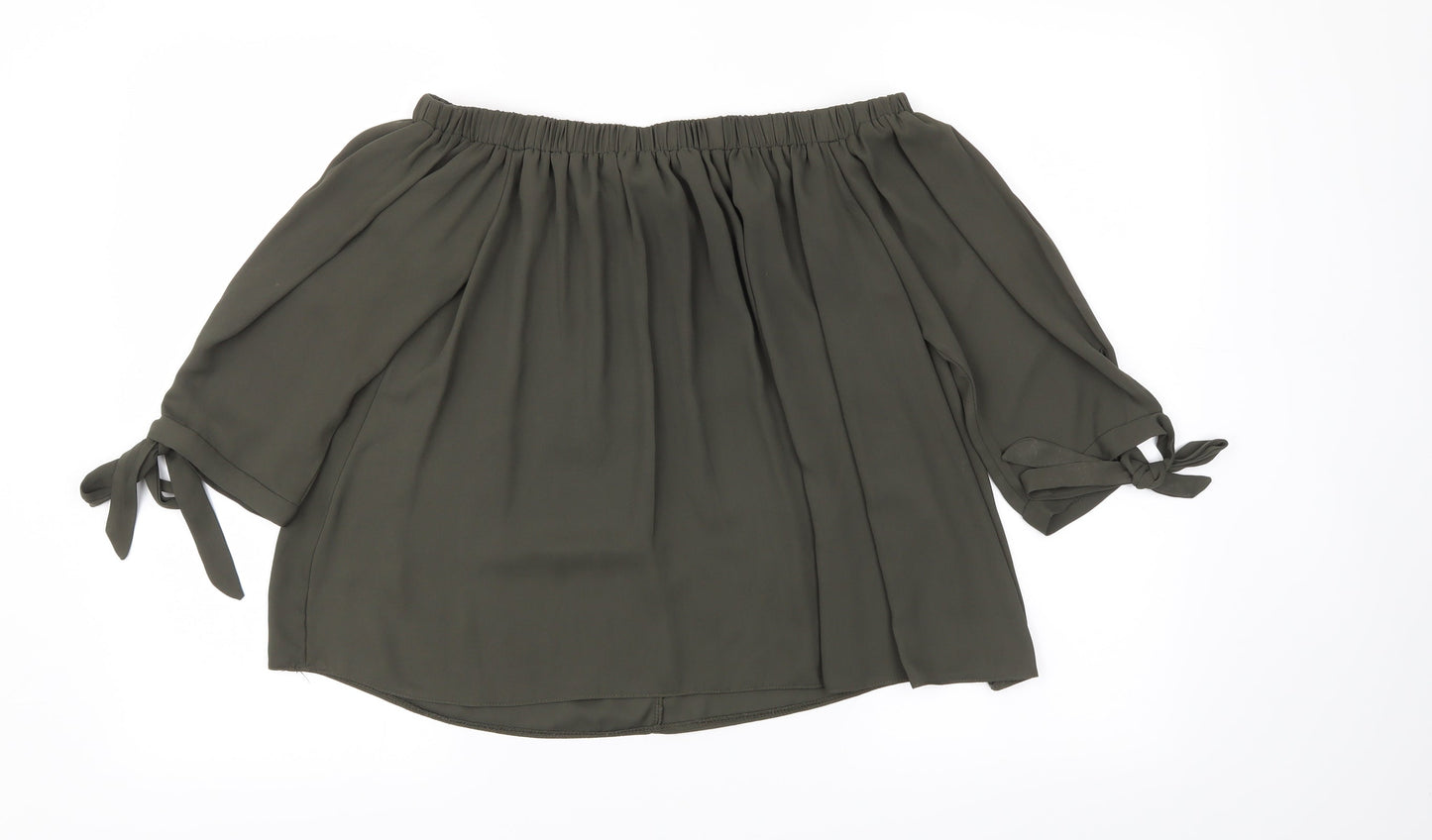 Blue Vanilla Womens Green Houndstooth  Basic T-Shirt Size 12