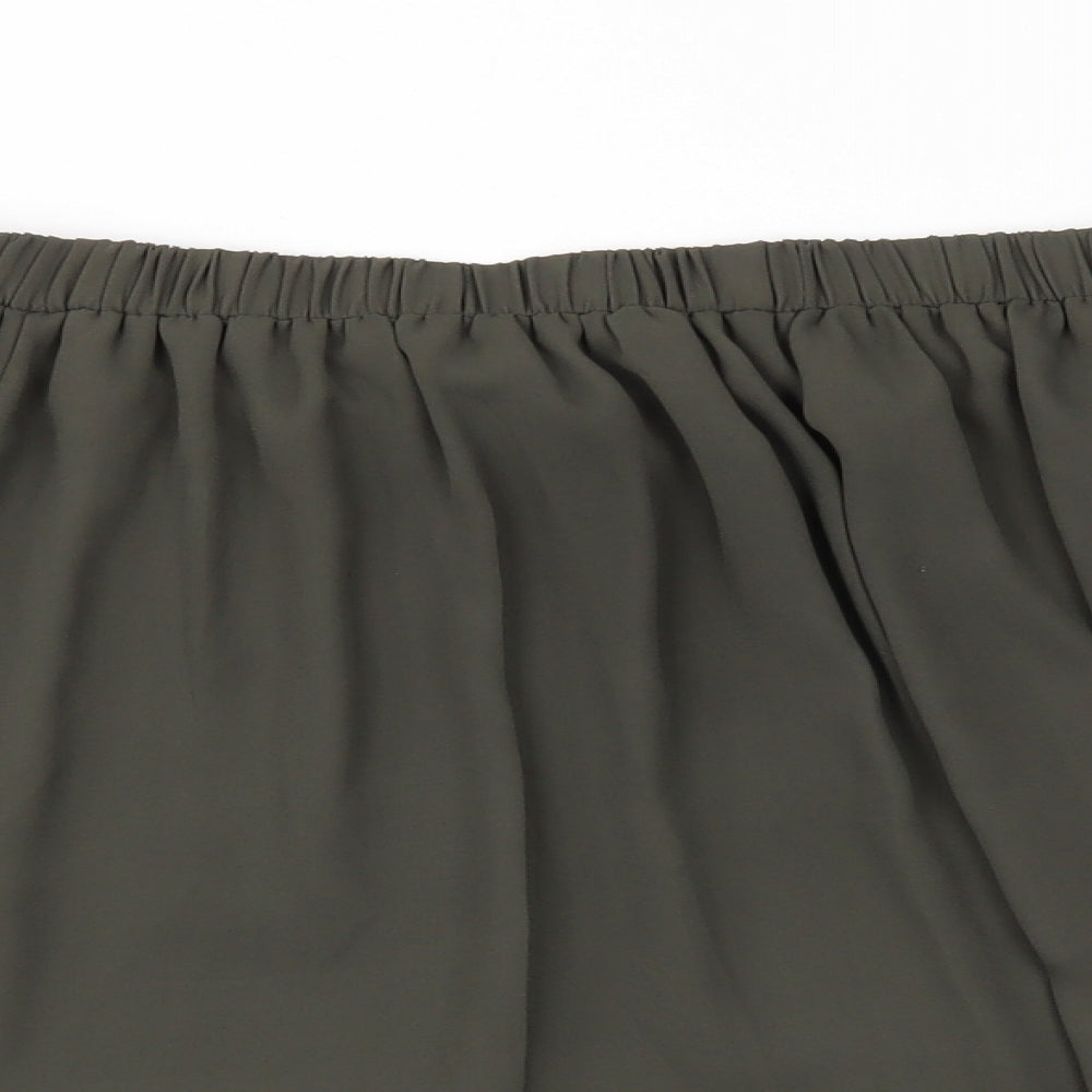 Blue Vanilla Womens Green Houndstooth  Basic T-Shirt Size 12