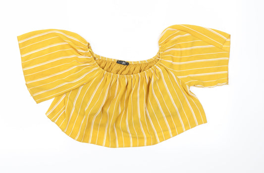 Quiz Womens Orange Striped  Basic T-Shirt Size S