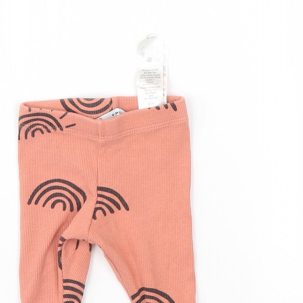 Primark Girls Pink Geometric  Capri Leggings Size 0-3 Months