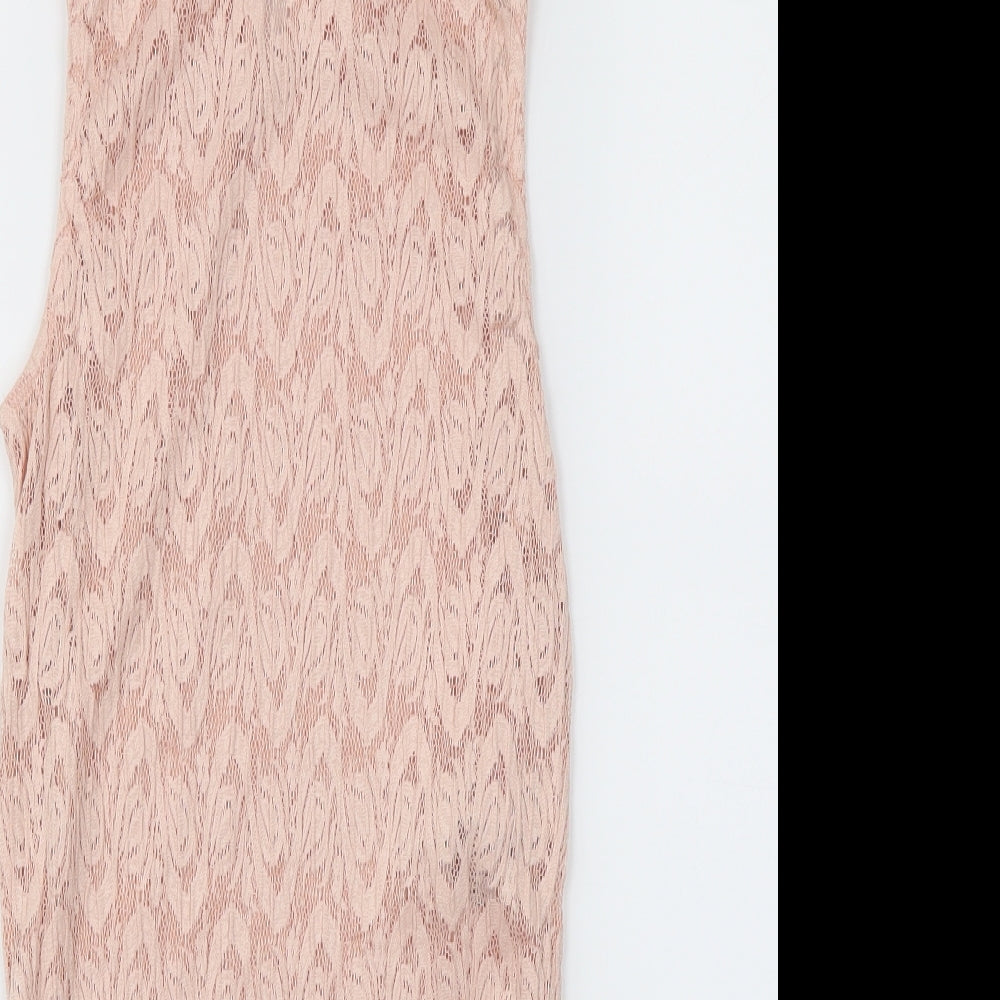 New Look Womens Pink   Bodysuit One-Piece Size 10