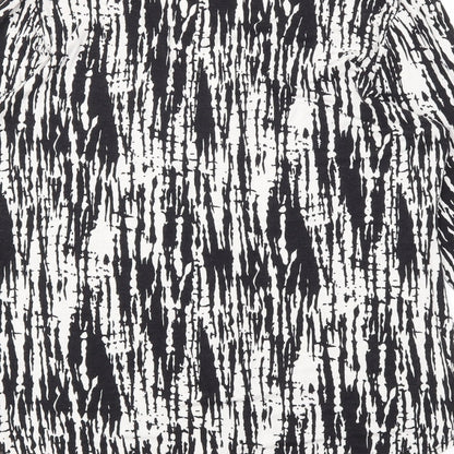 Papaya Womens Black Animal Print  Basic T-Shirt Size 14