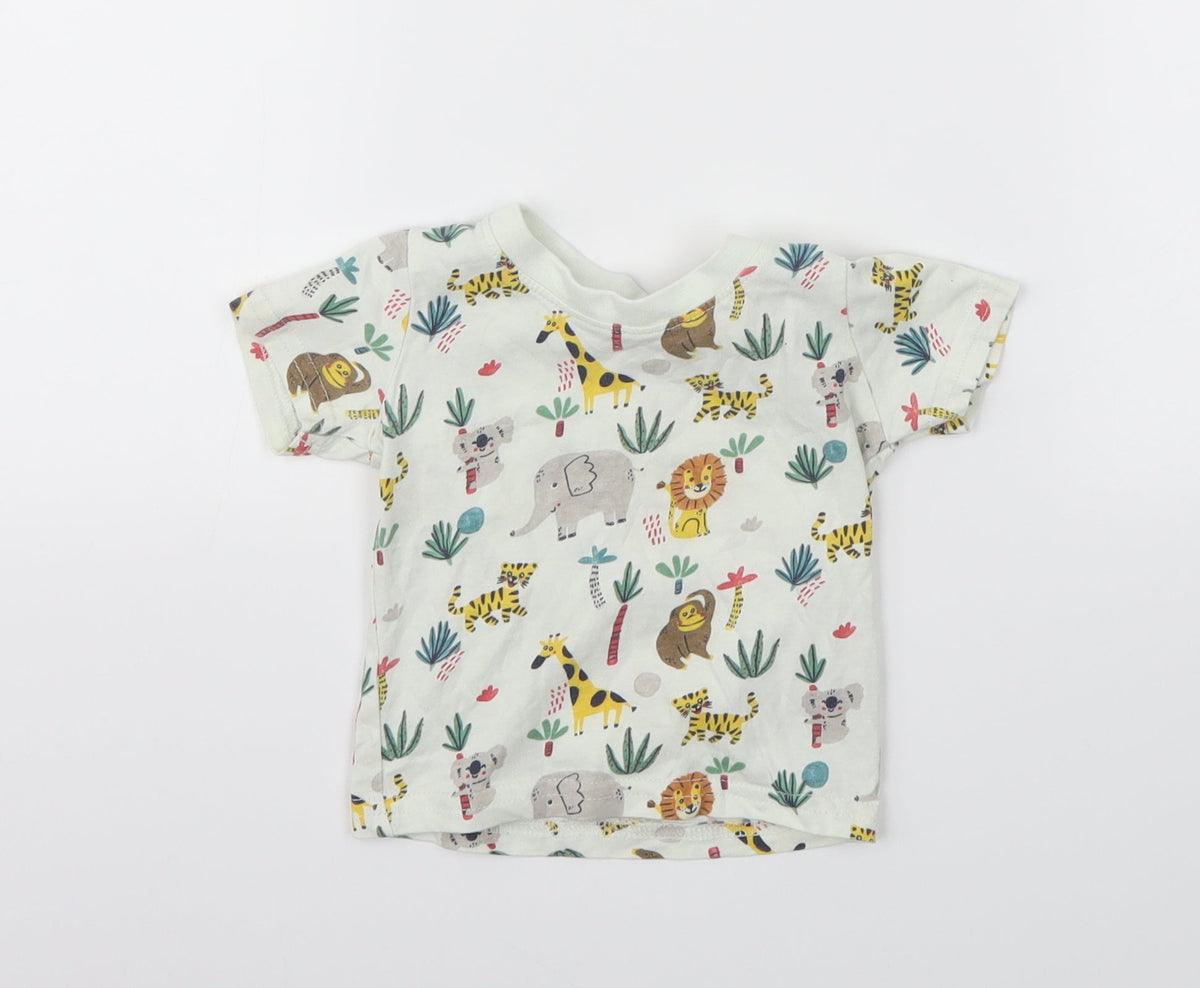 Primark Boys Multicoloured Animal Print  Basic T-Shirt Size 3-6 Months