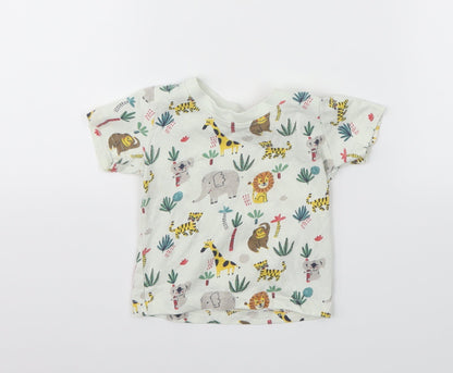 Primark Boys Multicoloured Animal Print  Basic T-Shirt Size 3-6 Months