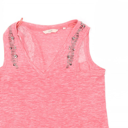 Womens UK Size 8 NEXT Pink Basic T-Shirt