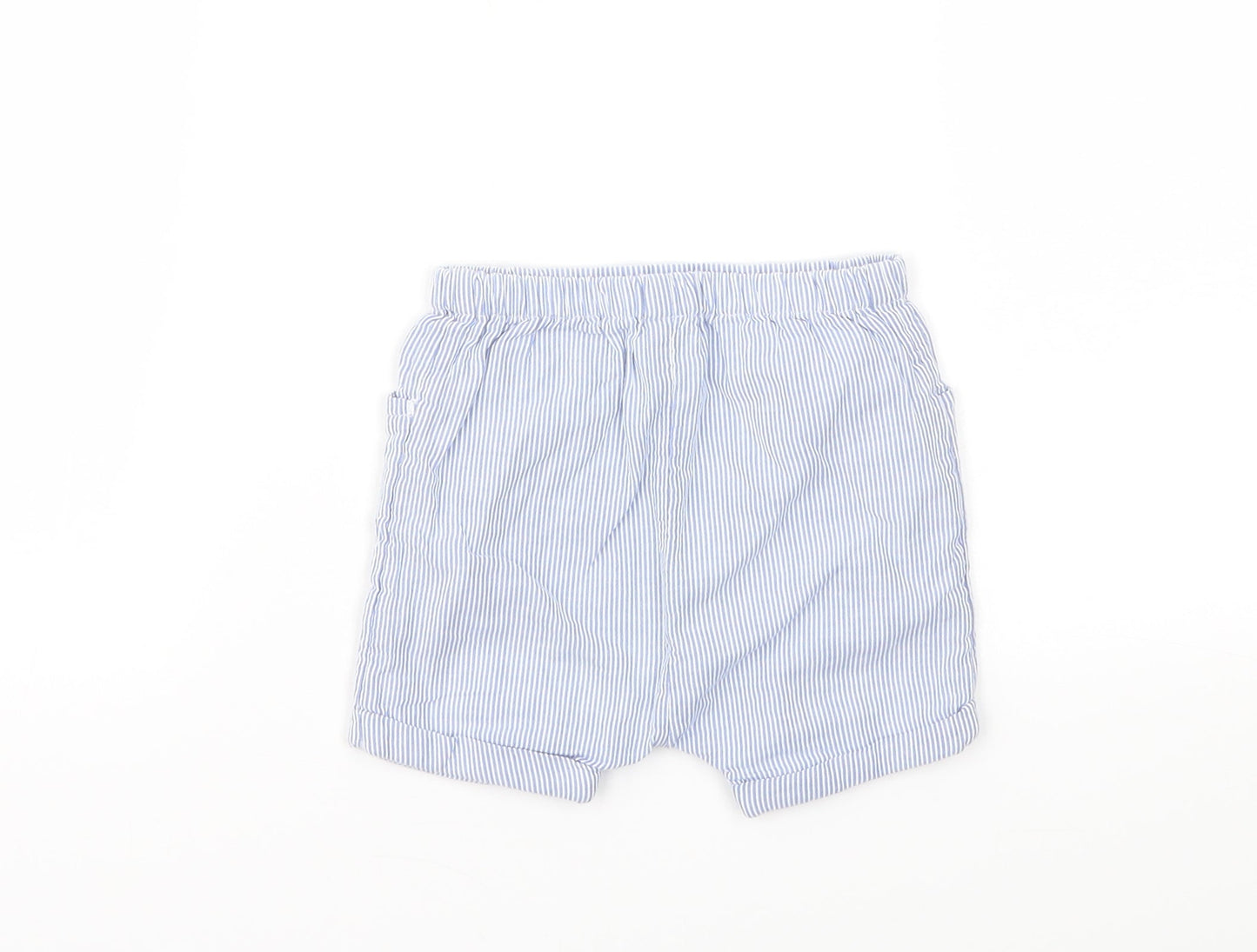 TU Boys Blue Striped  Capri Trousers Size 3-6 Months