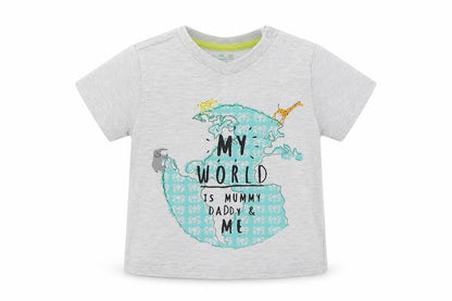 F&F Boys Grey Animal Print  Basic T-Shirt Size 0-3 Months
