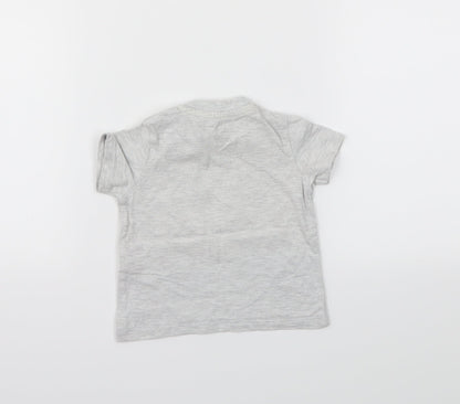 F&F Boys Grey Animal Print  Basic T-Shirt Size 0-3 Months