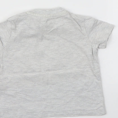 F&F Boys Grey Animal Print  Basic T-Shirt Size 0-3 Months