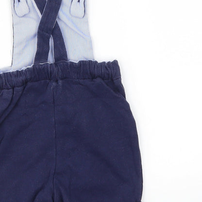 Matalan Boys Blue   Dungaree One-Piece Size 6-9 Months