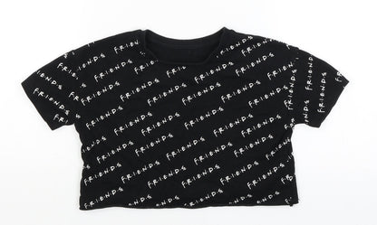 George Girls Black   Cropped T-Shirt Size 5-6 Years  - Friends