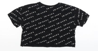 George Girls Black   Cropped T-Shirt Size 5-6 Years  - Friends