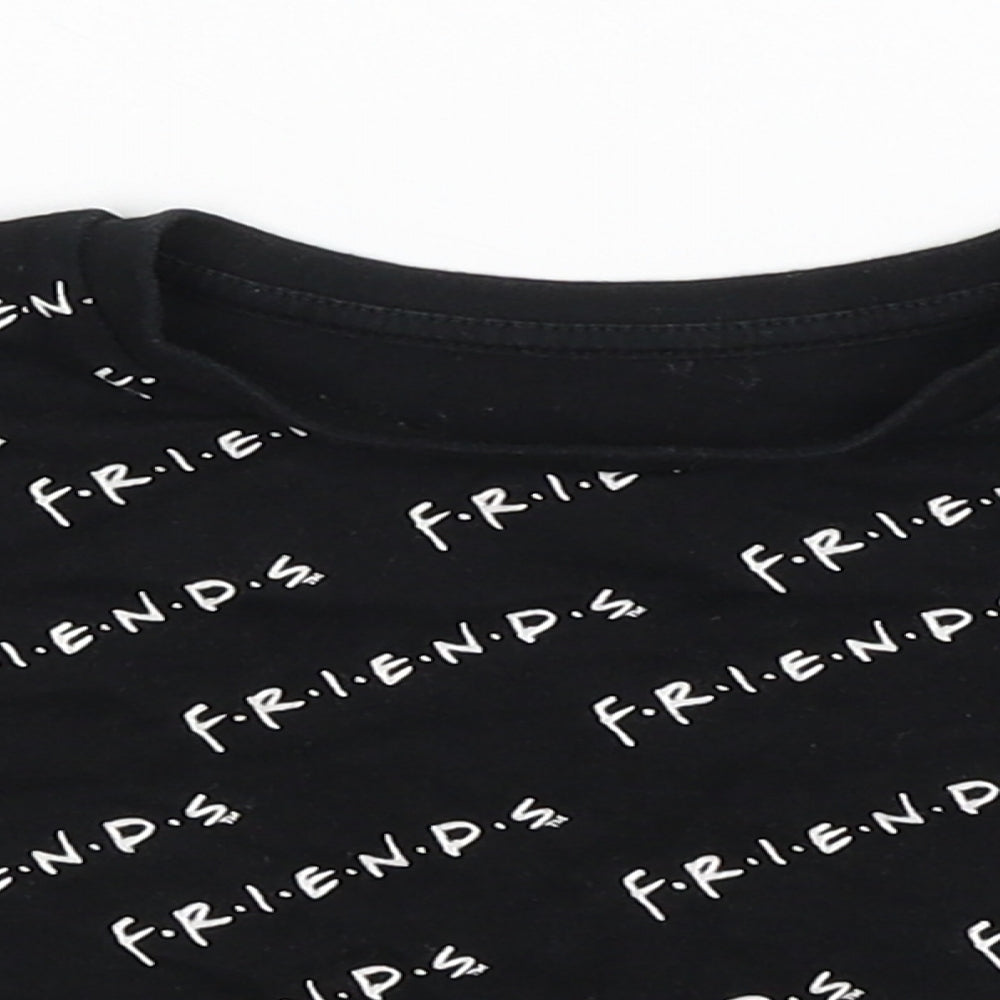 George Girls Black   Cropped T-Shirt Size 5-6 Years  - Friends