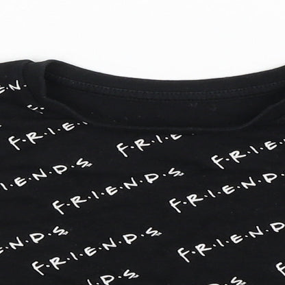 George Girls Black   Cropped T-Shirt Size 5-6 Years  - Friends