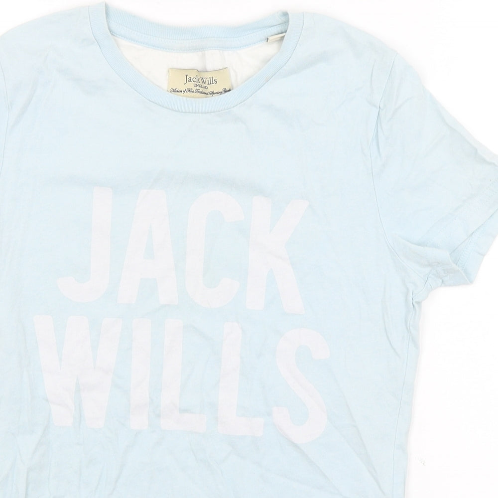 Womens UK Size 6 Jack Wills Blue Basic T-Shirt