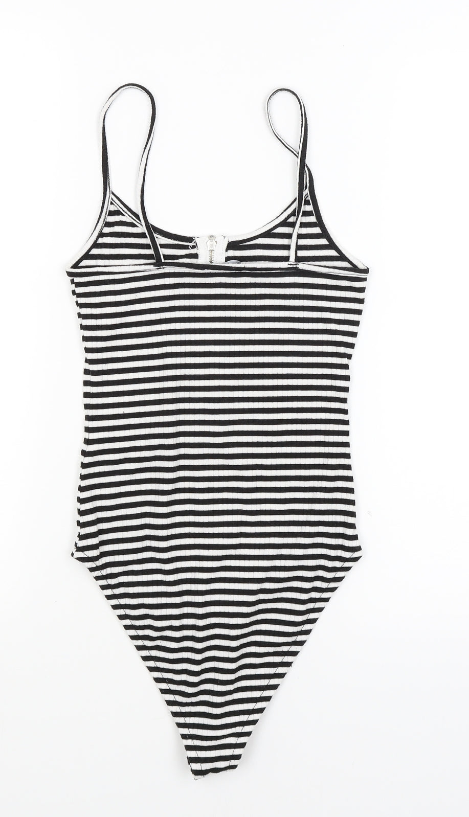 Primark Womens Black Striped  Bodysuit One-Piece Size 6