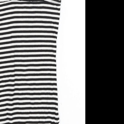 Primark Womens Black Striped  Bodysuit One-Piece Size 6