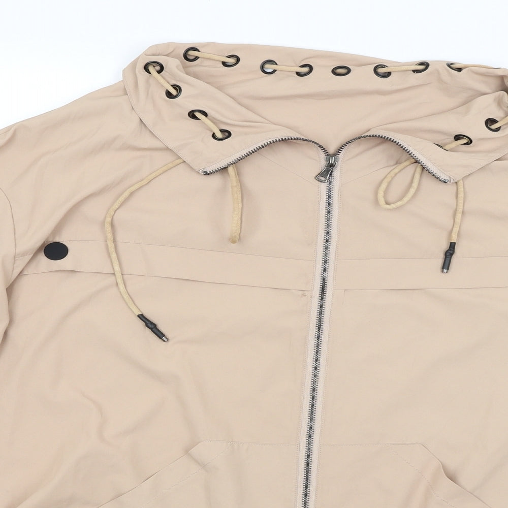 Nu Womens Beige   Rain Coat Coat Size M