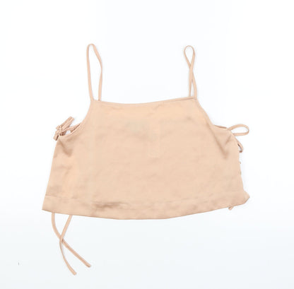 Womens UK Size 10 Topshop Gold Cropped Tank