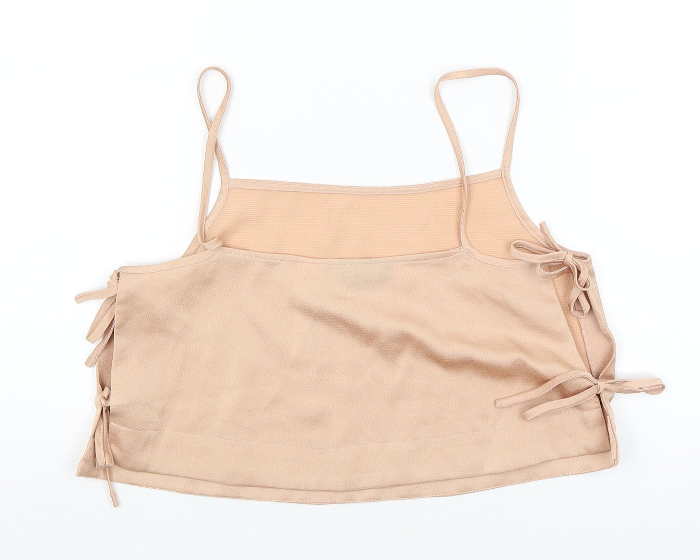 Womens UK Size 10 Topshop Gold Cropped Tank