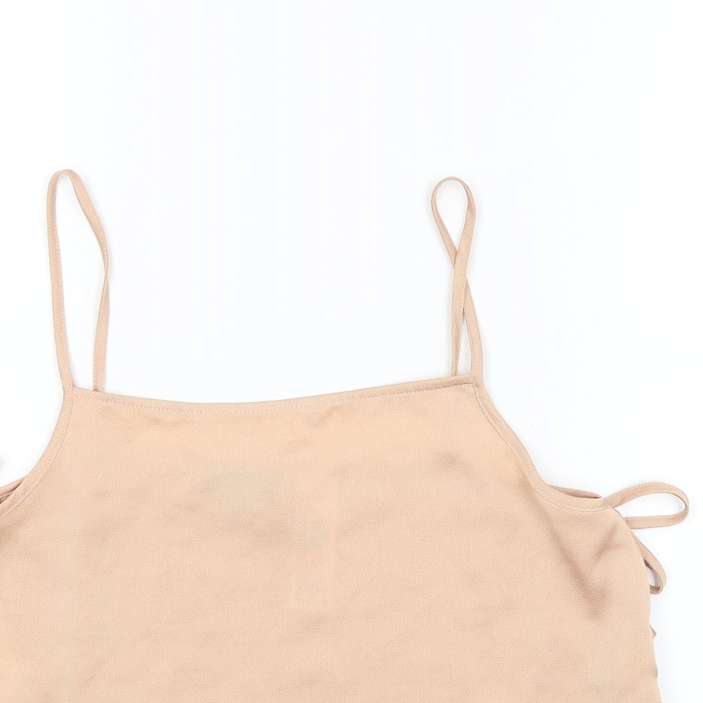 Womens UK Size 10 Topshop Gold Cropped Tank