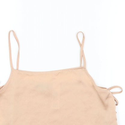 Womens UK Size 10 Topshop Gold Cropped Tank