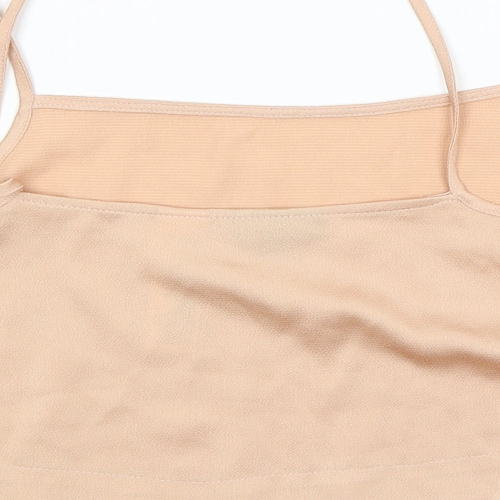 Womens UK Size 10 Topshop Gold Cropped Tank