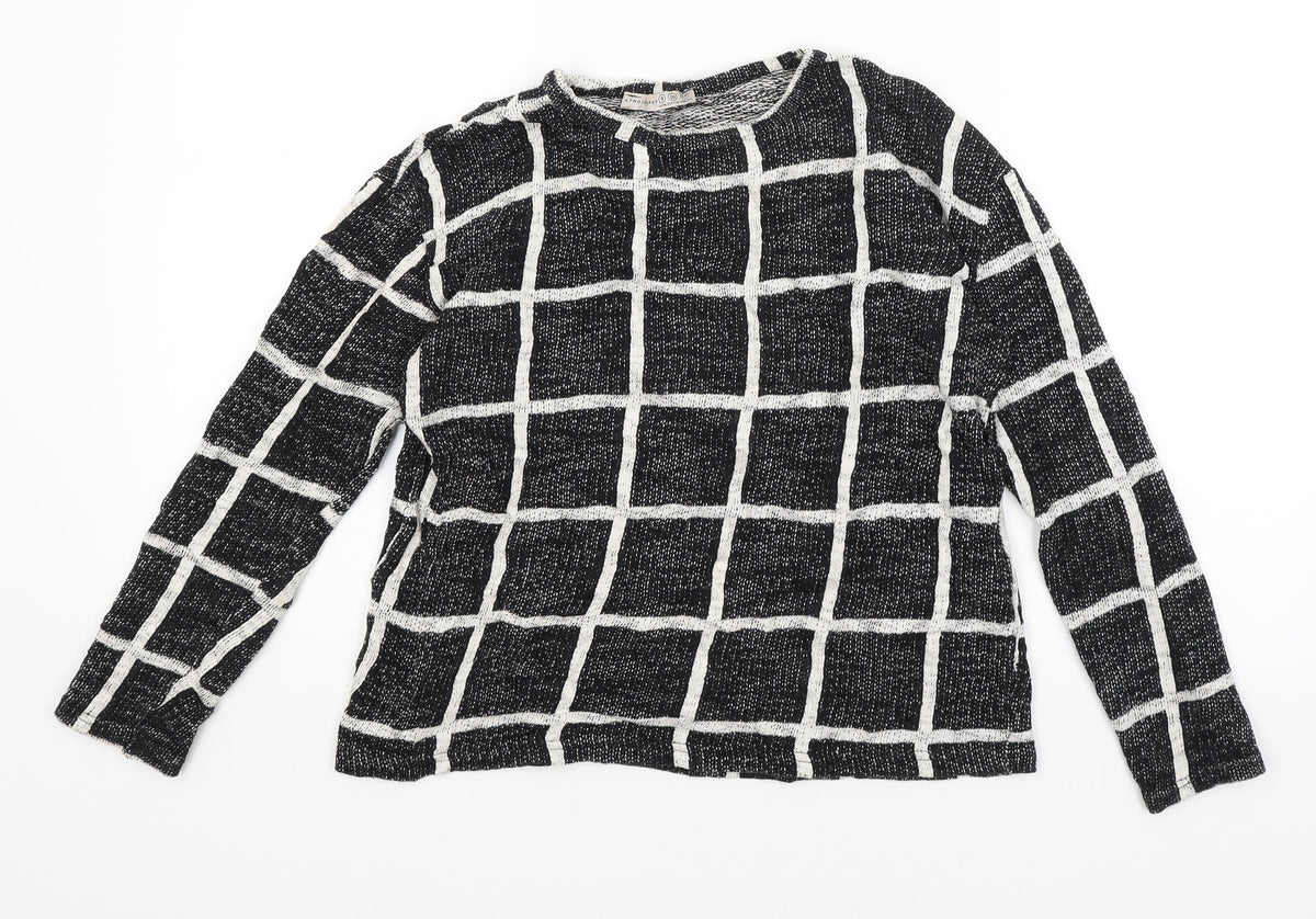 Atmosphere Womens Black Check  Pullover Jumper Size 8