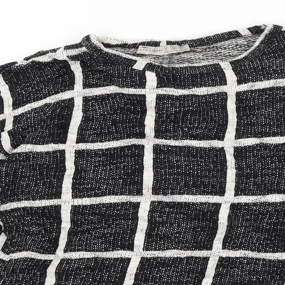 Atmosphere Womens Black Check  Pullover Jumper Size 8