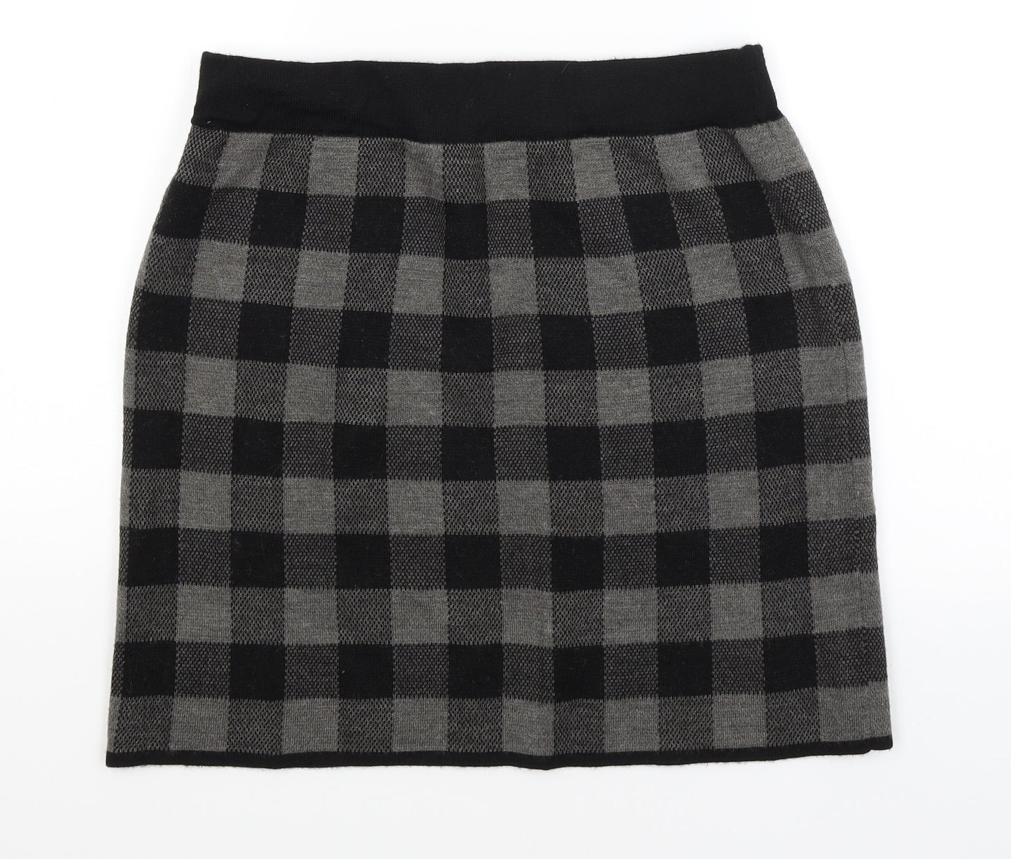 Adrienne Vittadinaq Womens Black Check  Straight & Pencil Skirt Size L
