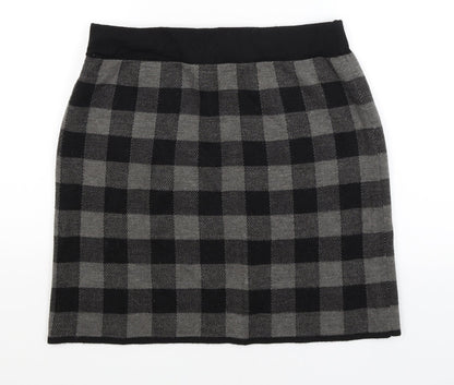 Adrienne Vittadinaq Womens Black Check  Straight & Pencil Skirt Size L